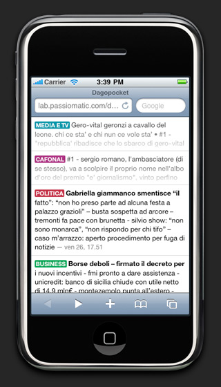 Dagopocket on the iPhone