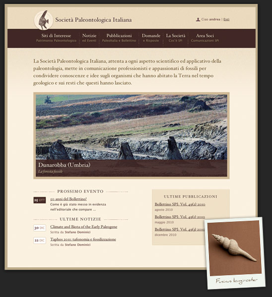 PaleoItalia web site screenshot