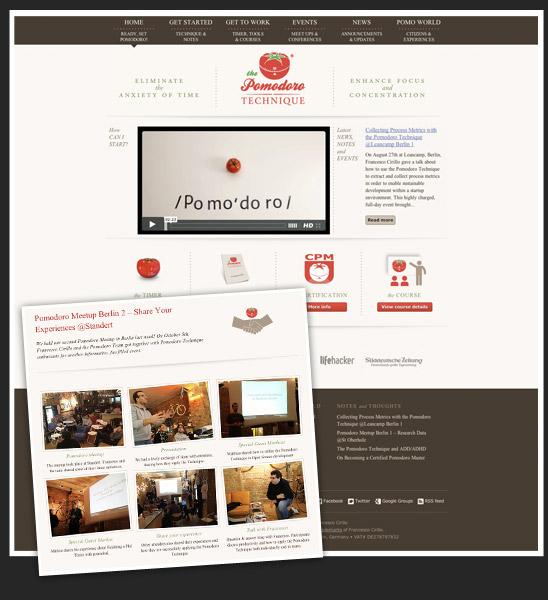 Pomodoro Technique web site screenshot